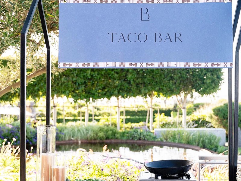 Bianka and Lawrence food station signage