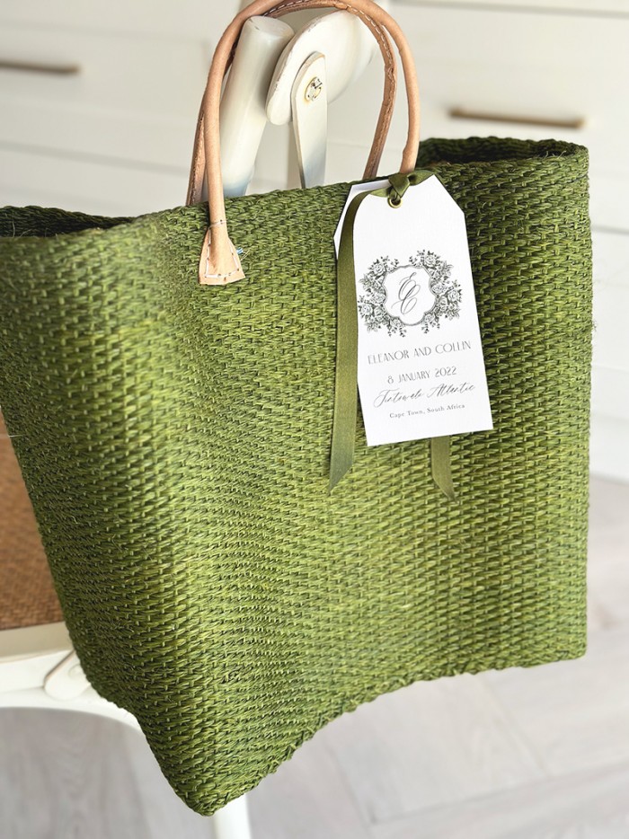 Green beach basket