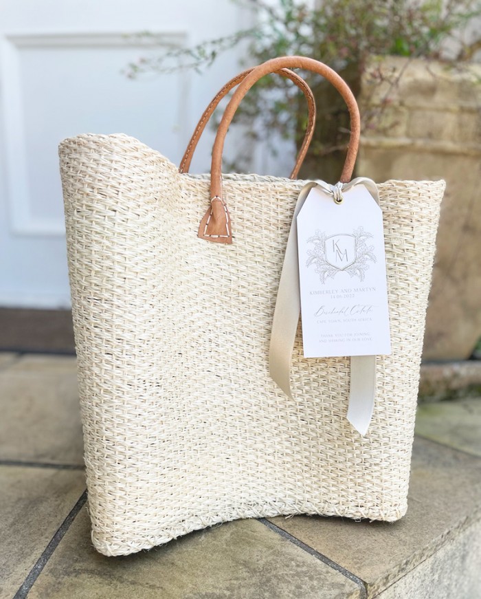 Sand Sisal basket with tag