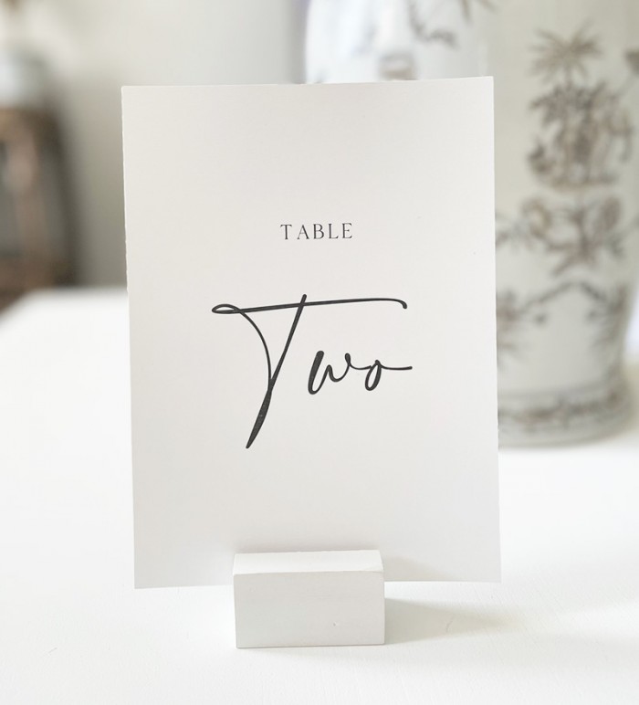 Standard table number card