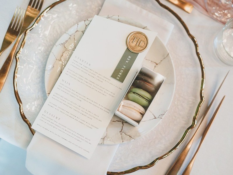Tyler and Darren wedding menus