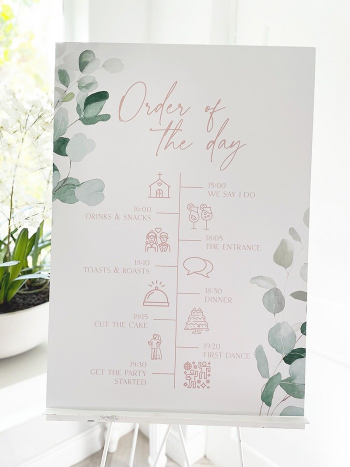 Wedding Icon timeline program sign board