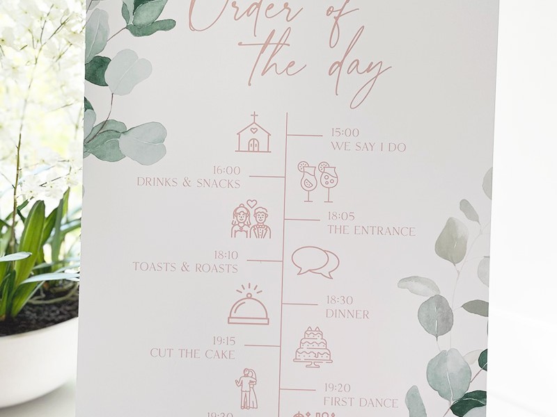 Wedding Icon timeline program sign board