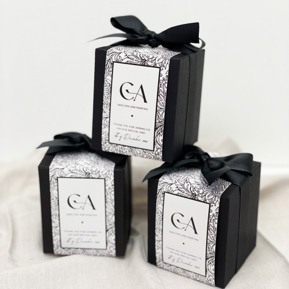black and white floral classic gift box