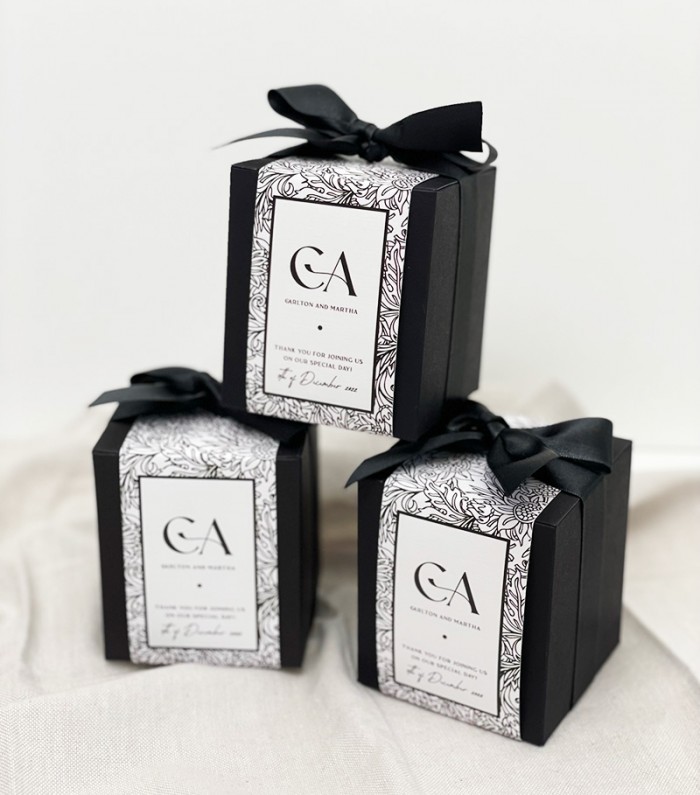 black and white floral classic gift box
