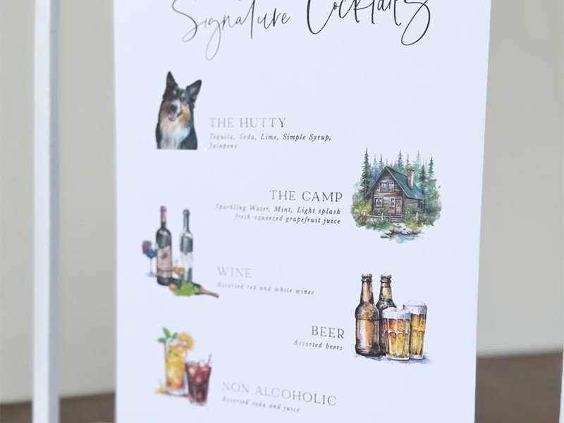 Signature cocktails sign
