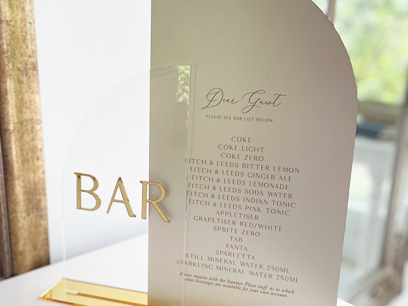 Siphiwe and Nathi bar menu