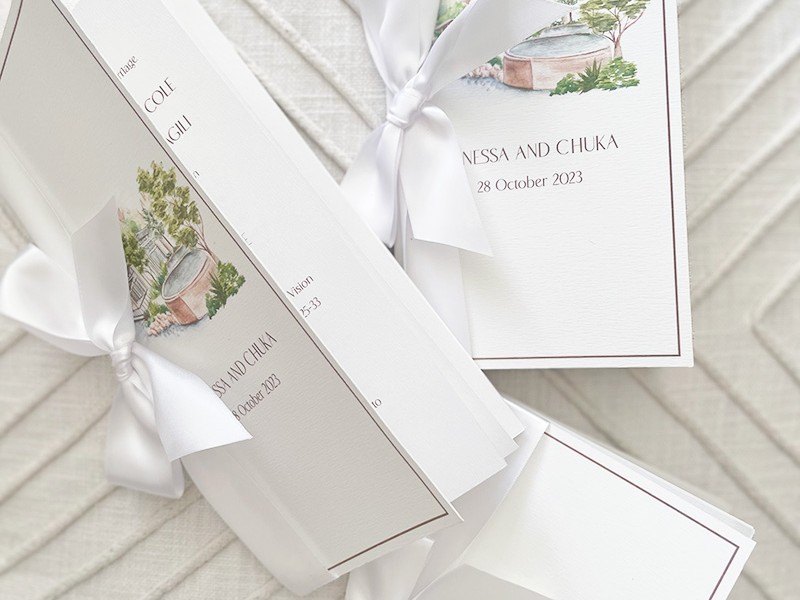 Vanessa and Chuka program booklets