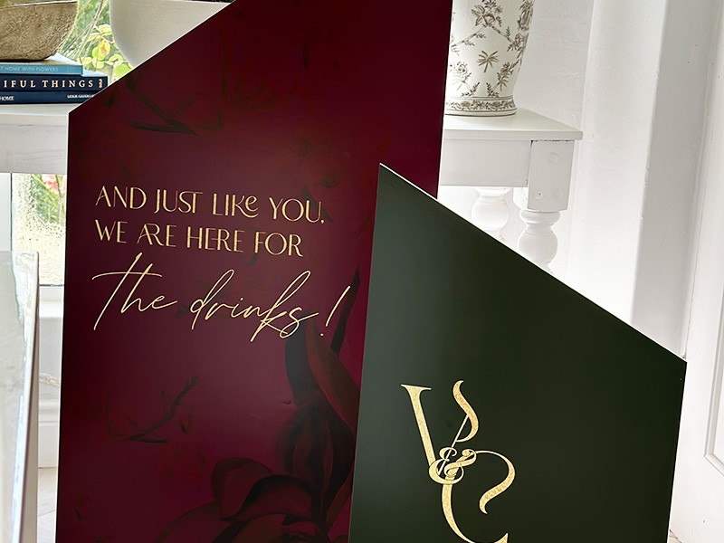 Vanessa and Chuka welcome sign