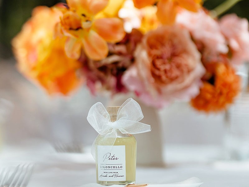 Anneke & Herman limoncello gift favour