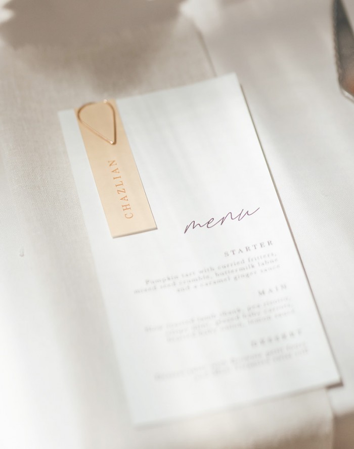 Anneke & Herman wedding menu