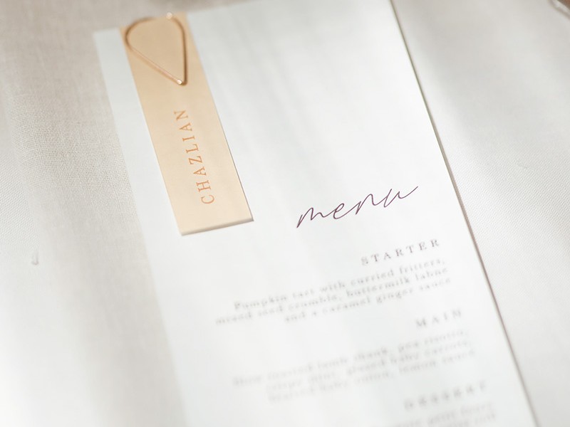 Anneke & Herman wedding menu