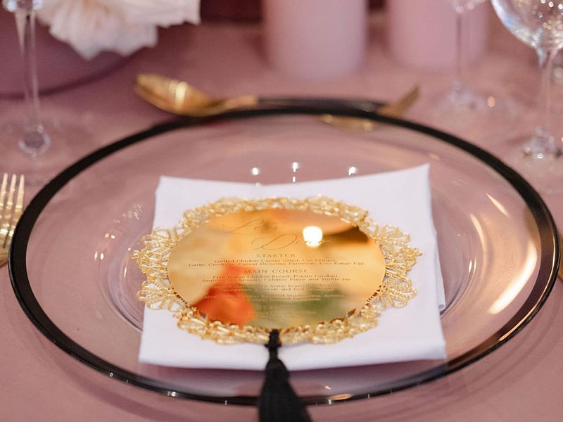 Arsema and Nyasha acrylic wedding menus