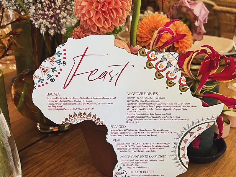 Arsema and Nyasha traditional weding menu