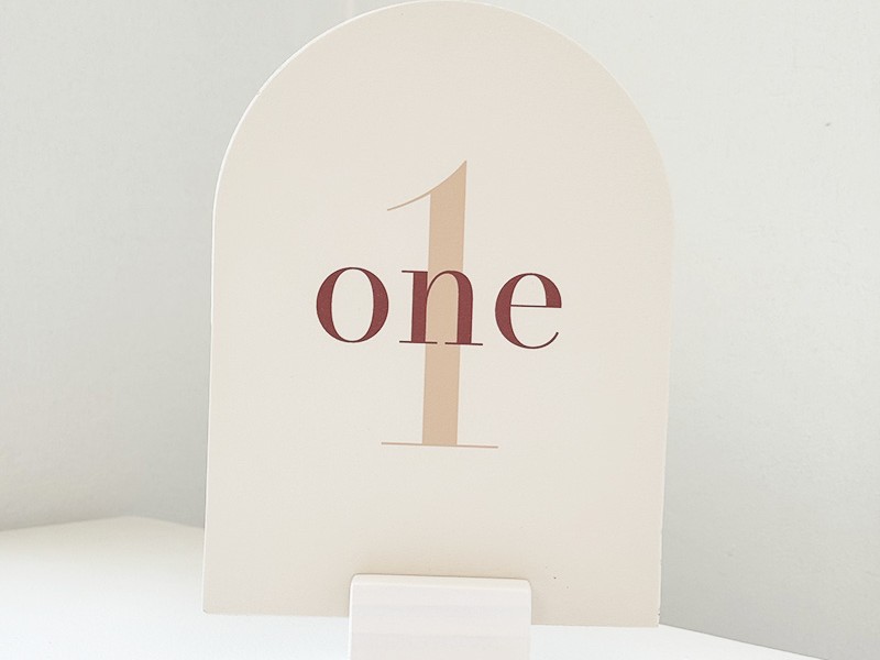 Bianca and Daniel table number card