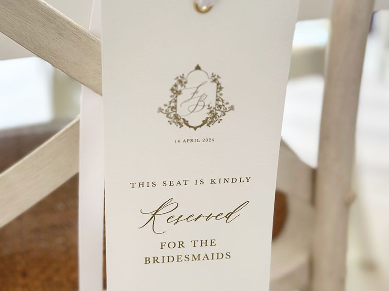 Frances and Bradley reserved signs