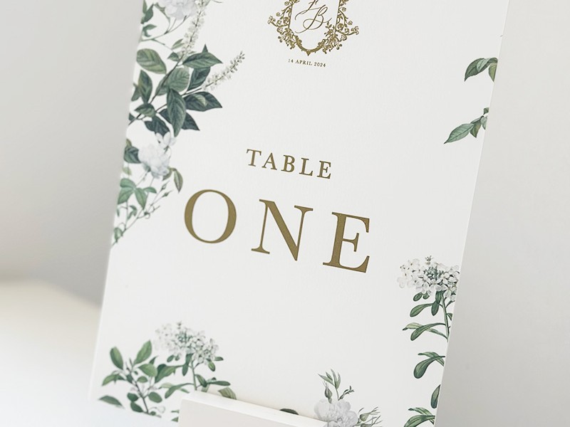 Frances and Bradley table number
