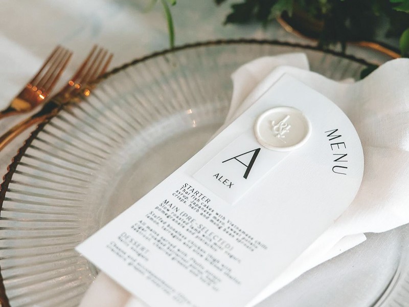 Lauren and James menu (Piece of Cake)