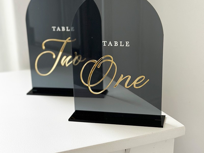 Liora and Marc acrylic table numbers