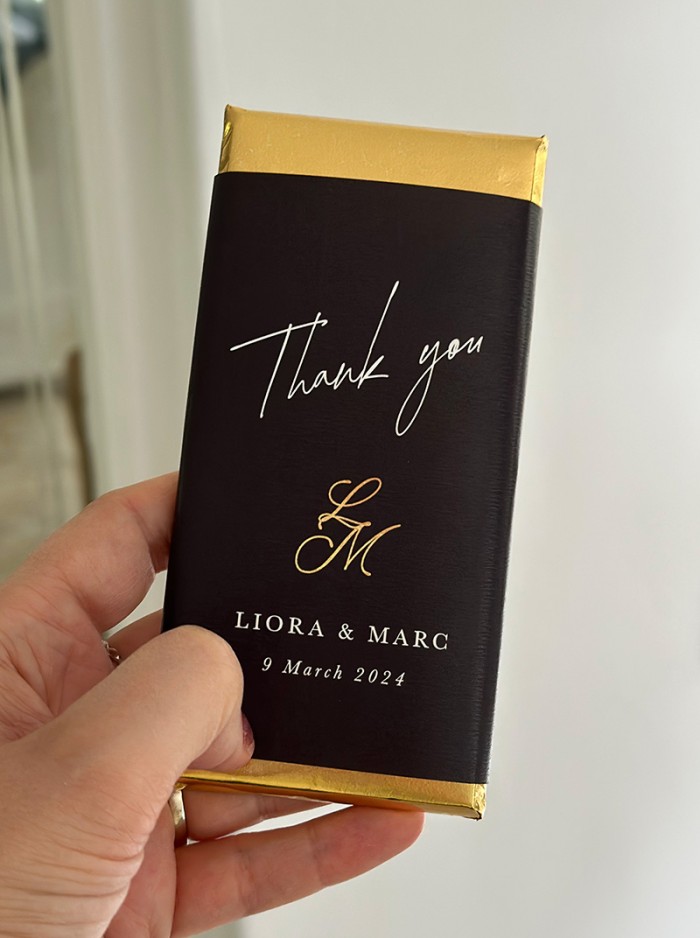 Liora and Marc personalised chocolate bar
