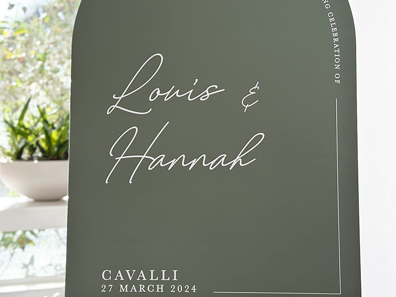 Louis and Hannah welcome sign