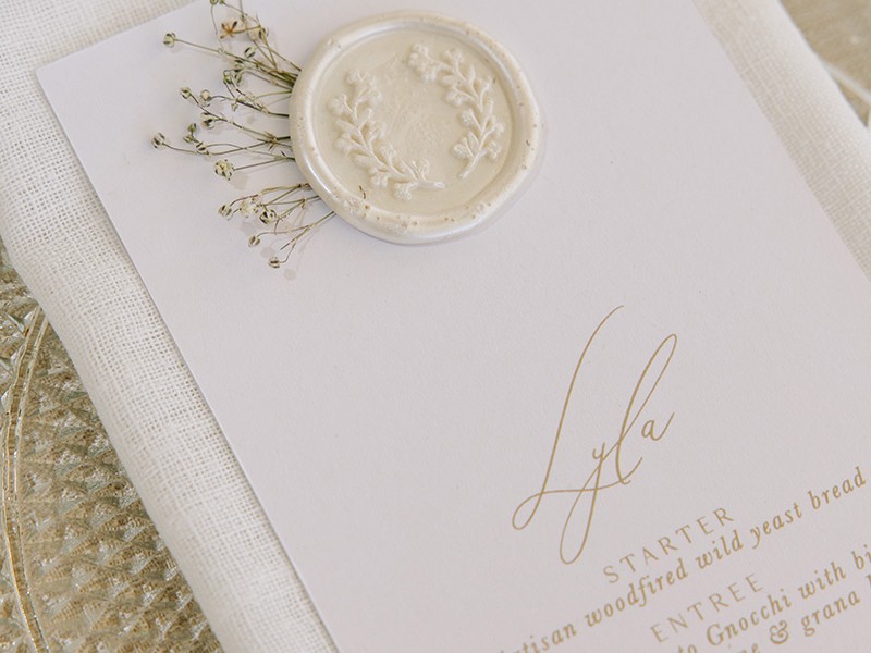 Paris and Matt wedding menu 3