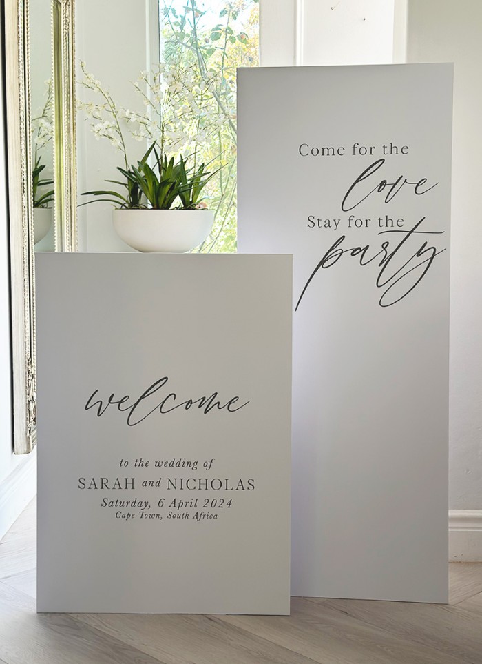 Sarah and Nicholas wedding welcome sign