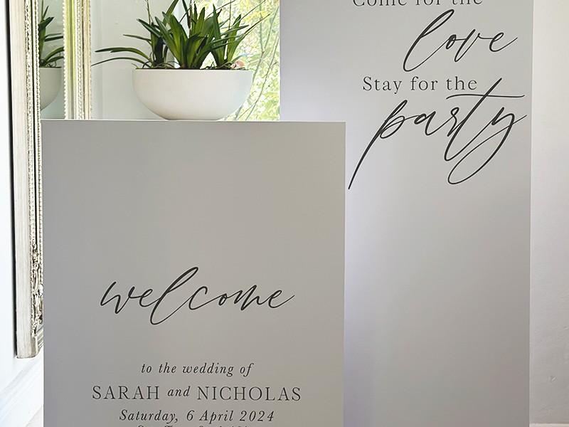 Sarah and Nicholas wedding welcome sign