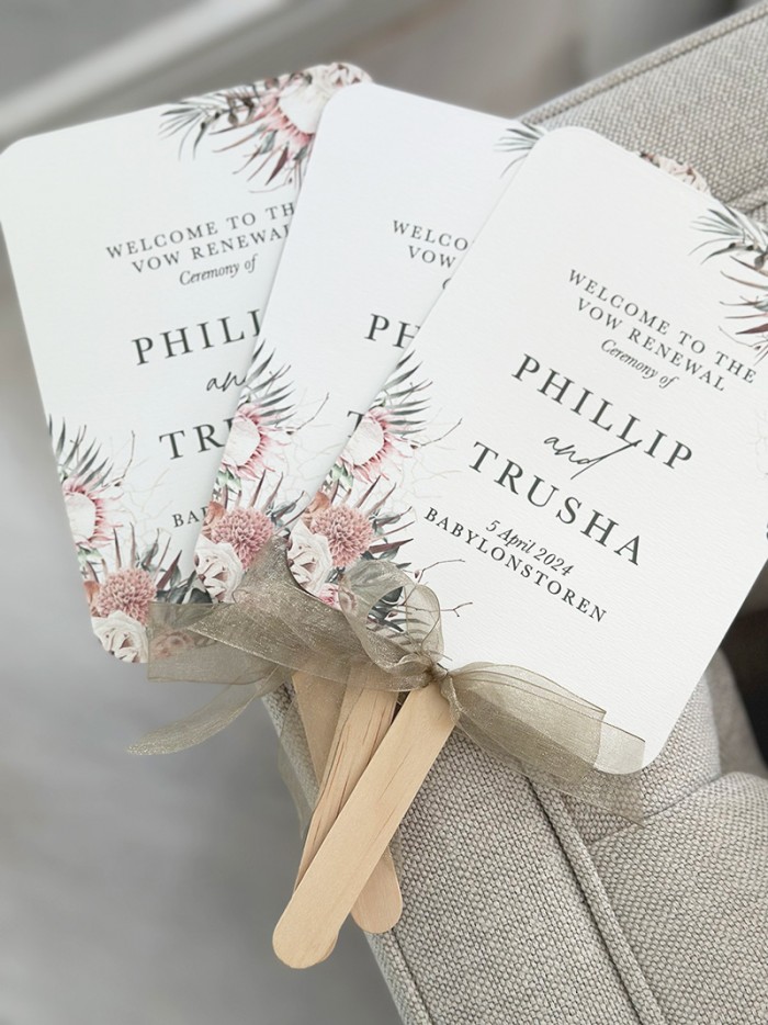 Trusha and Phillip paddle fan programs