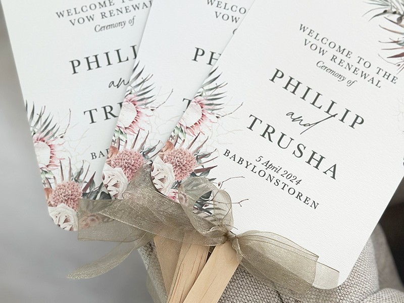 Trusha and Phillip paddle fan programs