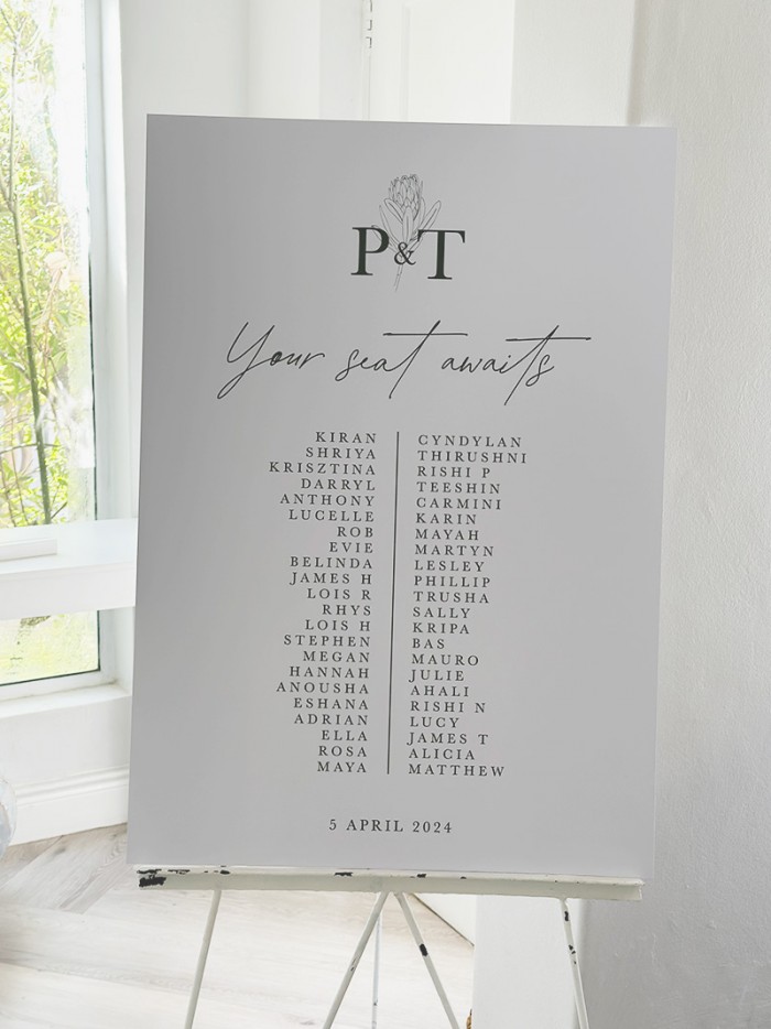 Trusha and Phillip seating plan