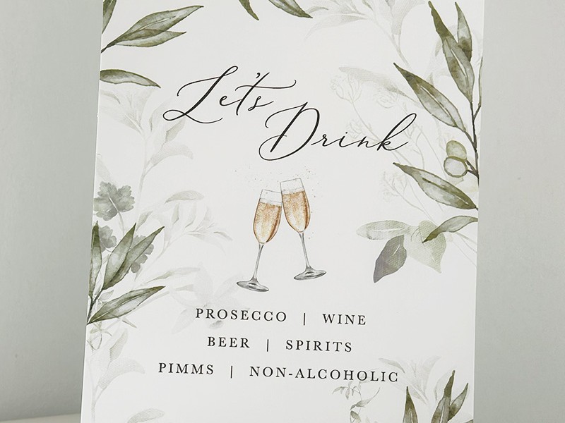 Celia and Grant  drinks menu