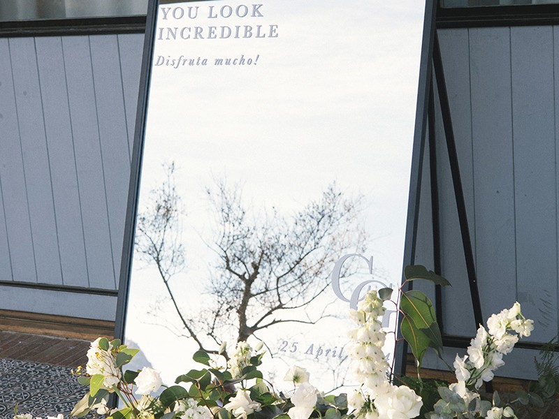 Celia and Grant mirror sign