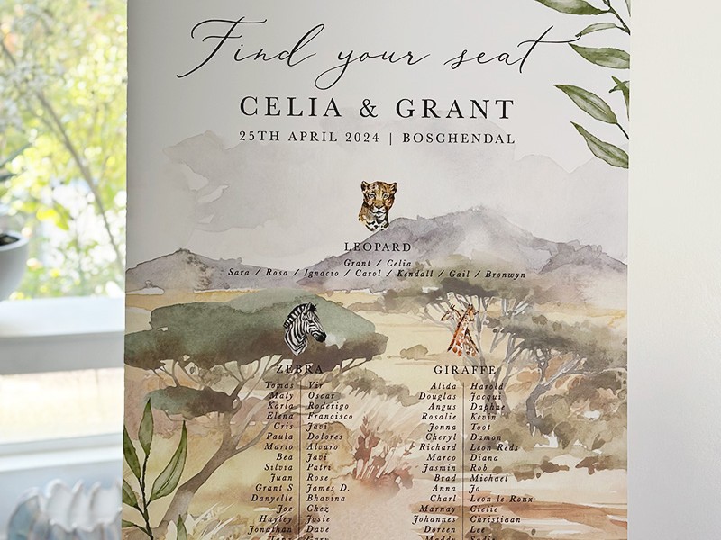 Celia and Grant seating plan