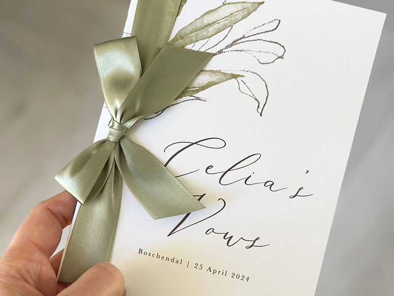 Celia and Grant vow booklets