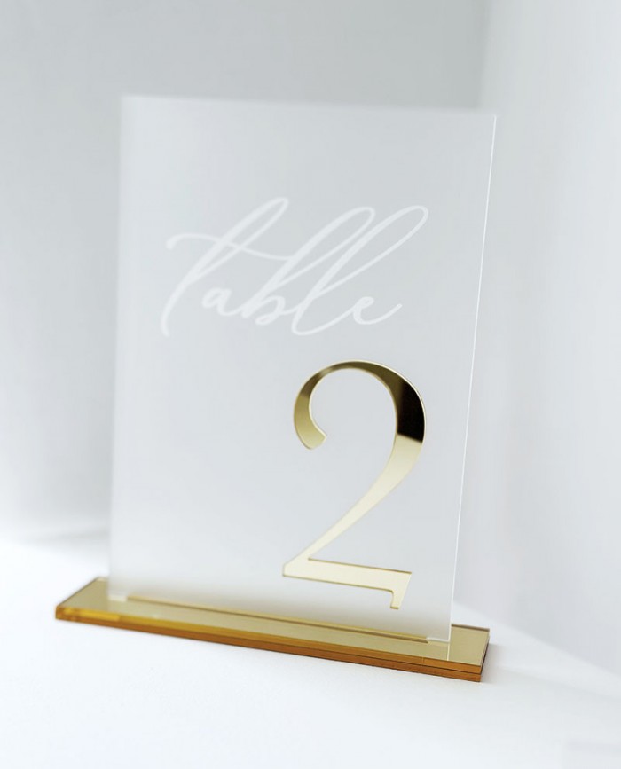 Claudia and MJ acrylic table numbers