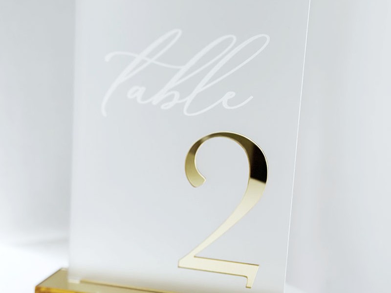 Claudia and MJ acrylic table numbers