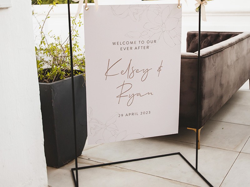 Kelsey & Ryan welcome sign