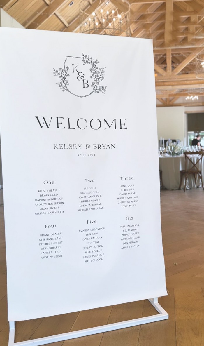 Kelsey and Bryan seating plan banner