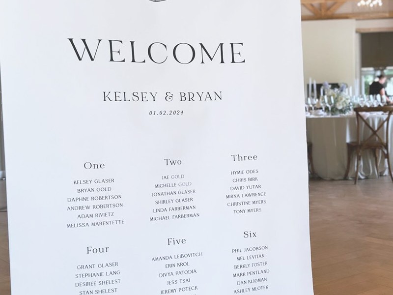 Kelsey and Bryan seating plan banner