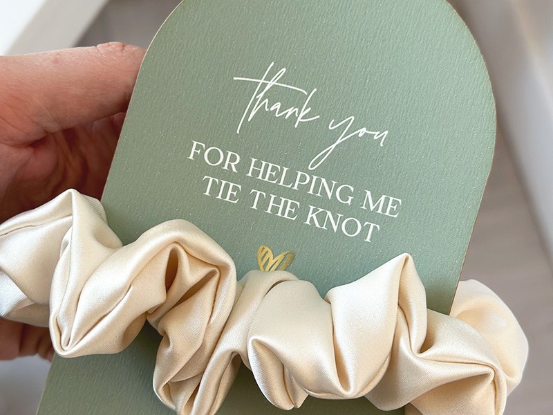 Kristina and Jonathan scrunchie card