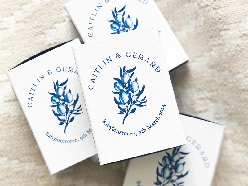 Caitlin and Gerard custom match boxes