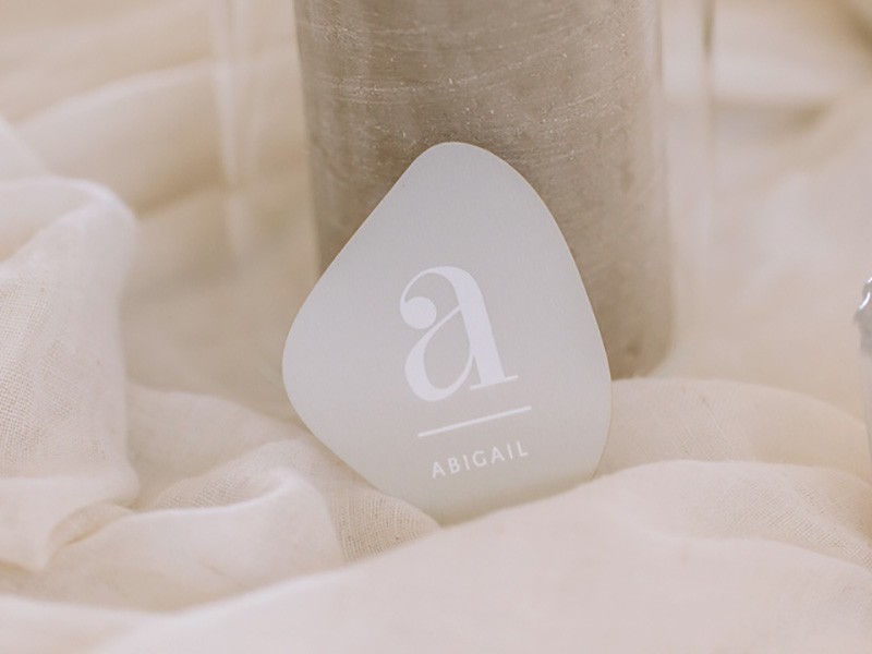 Abby and Michael guest name cards