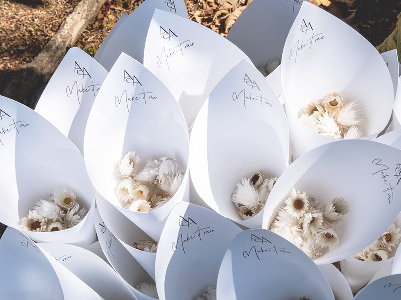 Ashleigh and Alan confetti cones