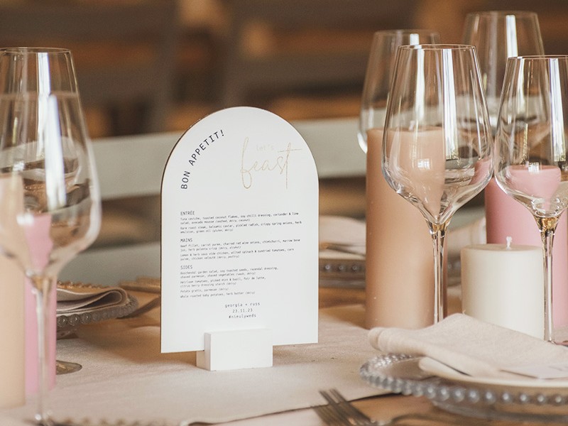 Georgia and Russel table menu