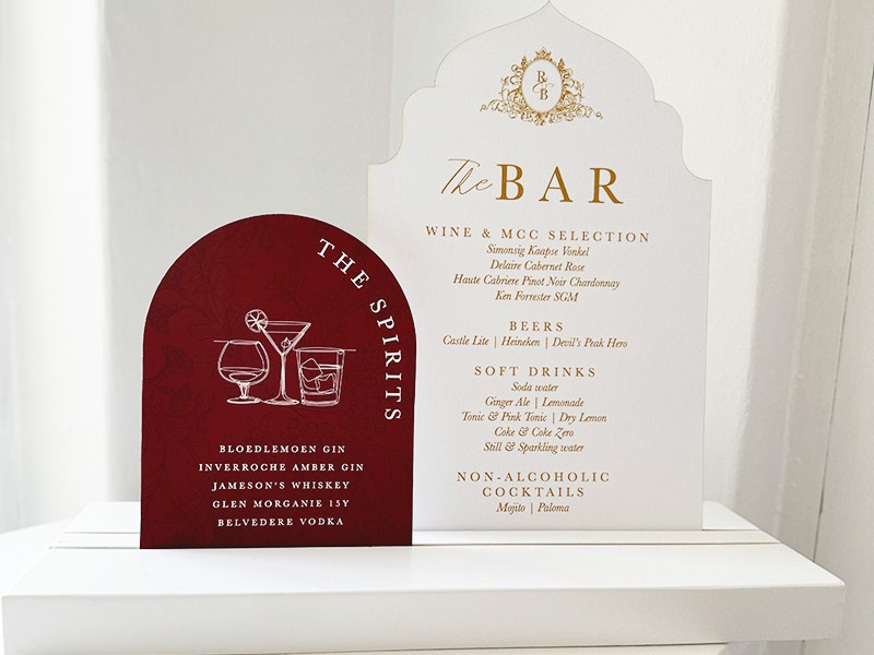Brij and Rianna Bar menu