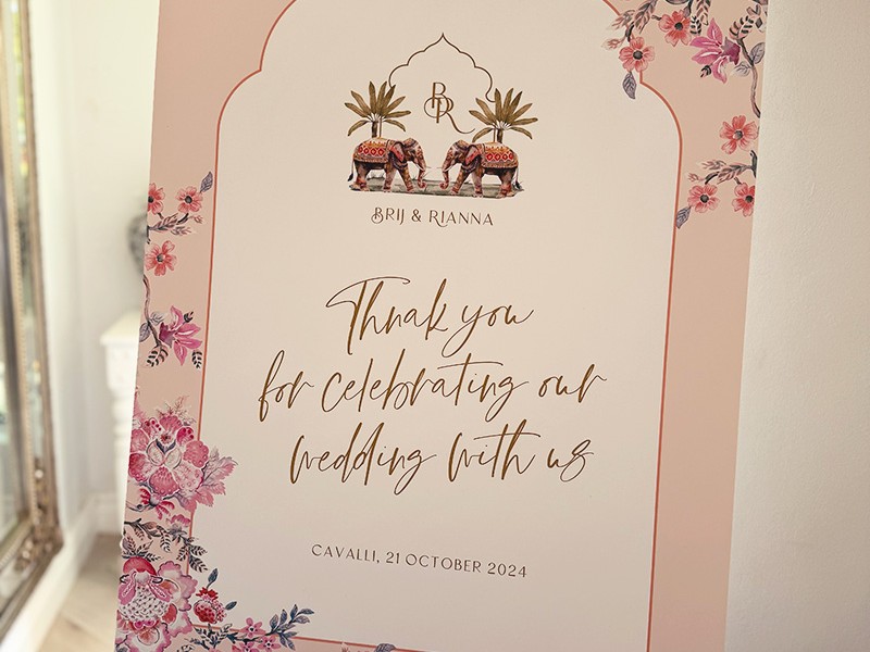 Brij and Rianna wedding signage