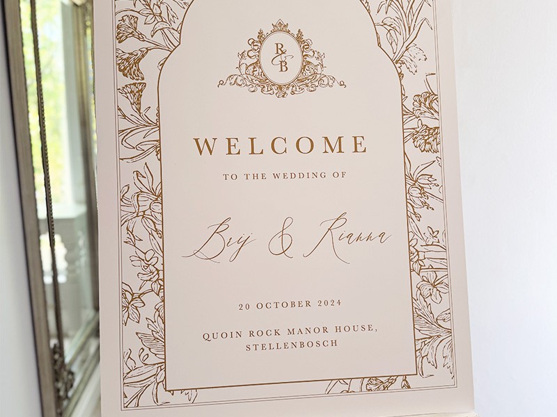 Brij and Rianna wedding welcome sign