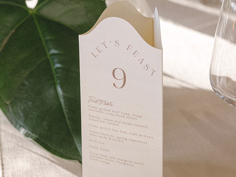 Gina and Marco modern scalloped table menus