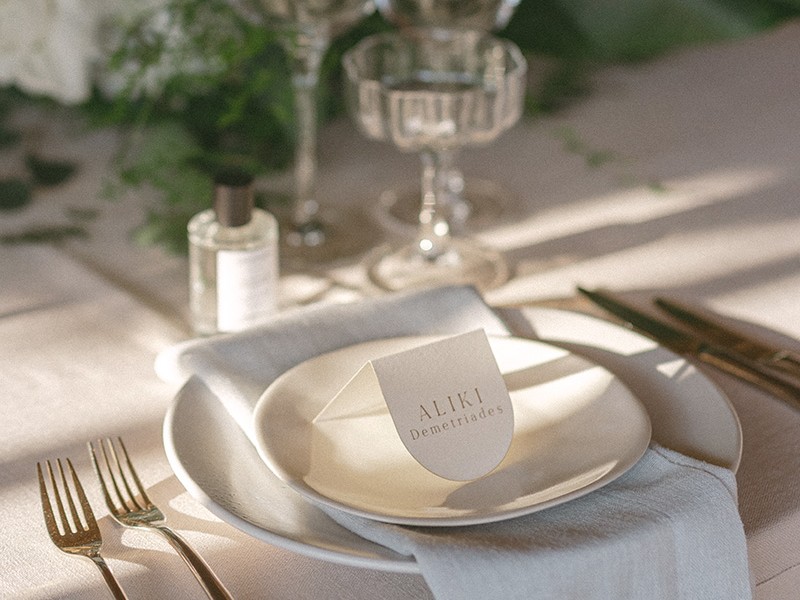 Gina and Marco tented place card